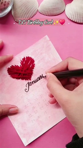 January Birthday Card " DIY Calendar Card 📅 #diy #birthday #shorts