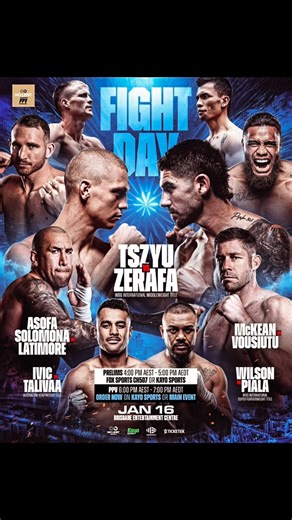 George Rose on Instagram: "Fight Day Baby! Tszyu v Zerafa Bad Blood in Brisbane watch it all live on Foxtel Main Event or Kayo Sports #NoLimitBoxing"