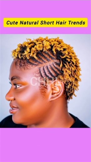 Cute Natural Short Hair Trends | Simple & Easy Afro Hair Cornrows #shorts