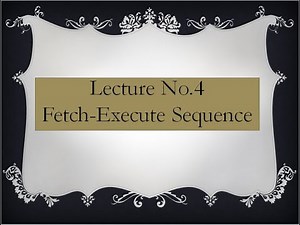 Lecture No. 4, Microprocessor