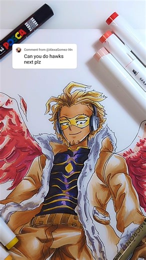 Drawing Hawks from My Hero Academia #animedrawing #mha #drawing #hawks