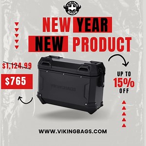 Viking Bags Has Been Working Around the Clock to Provide You with New Side Cases for Adventure Touring! 45L Apex Motorcycle Side Cases Black - Mounting Hardware Included - Key Lockable - Material: Aluminum - Comes in a Pair As 2023 comes to a close, we hope that our bags have helped you, whether in small or big ways, in making lasting memories on commutes, trips, solo rides, or traveling with friends. New Year's Sale 15% Off Storewide Coupon: NY2024 Ends Jan 4 | Viking Bags | Facebook