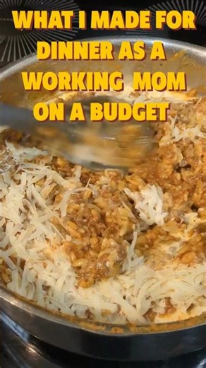 This creamy parmesan beef orzo is one of my favorite weeknight meals #easyrecipe #dinner #budget