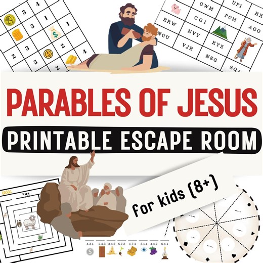 Parables of Jesus Escape Room: Printable Bible Game (ages 8-13) - Etsy