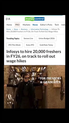 PrepInsta Offcampus on Instagram: "Big hiring update 🚀 Infosys has hired 12,000 freshers already and is on track to hire 20,000+ for FY26 👀 If you’re aiming for 2025–26 placements, start your prep now. #infosys #infosyshiring #fresherjobs #campusplacements #fy26"