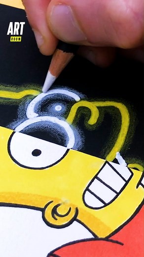 I draw Bart Simpson's neon version ... "Ay, caramba!” 🖌️ #tuto #art #drawing #paint #creative #fun #bartsimpsons #neon | Art Room