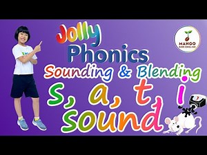 1, 2, 3, 4. Jolly Phonics Group 1 - Sounding & Blending - s, a, t, i sound || Blending Sounds
