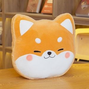 [Hot Item] Decorative Embroidered Kids Cushion Cartoon Stuffed Plush Sofa Pillow with Dog Head