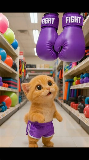 Cute Kitten’s purple Gloves Surprise 🧤🐱 | Play Fighting Fun With Pals!