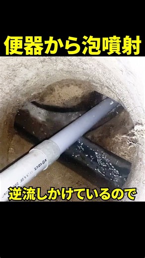 【便器から泡噴射】トイレ逆流…詰まりの原因は？マンション2階メイン管の排水管高圧洗浄@大阪市内#shorts [排水溝掃除]