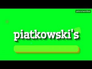 PIATKOWSKI'S - HOW TO PRONOUNCE IT? #piatkowski's