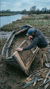 I Turned a BROKEN Fishing Boat Into a SECRET Luxury Room 😳 #boatrenovation #diy #transformation
