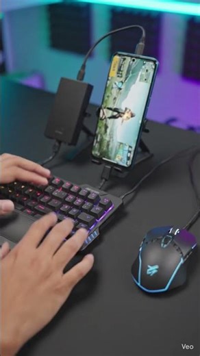 Mobile Gaming Keyboard Mouse Combo | PUBG BGMI COD Mobile Converter | RGB Gaming Keypad for Android