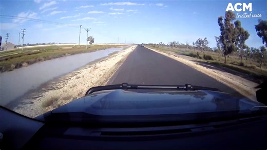 Cubbie Station dashcam footage. Despite driving for 9km, the collapsed dam cannot be seen.