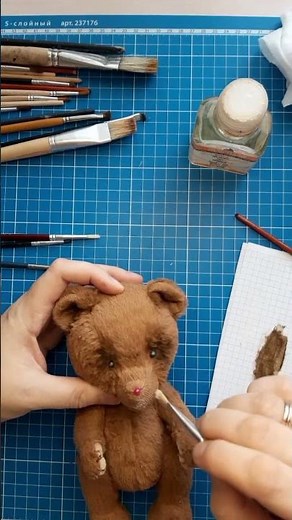 Teddy Bear Tinting Tutorial 🧸 | Handmade Teddy Bear DIY #shorts #teddybear #teddy #bear #tutorial