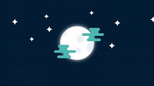 Download A glowing moon floats across a starry sky, creating a calming and dreamlike animated night scene for free