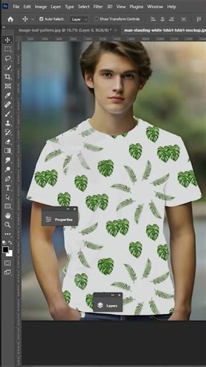 How to Create a Flower Pattern T-Shirt Mockup in Photoshop #photoshop #youtubeshorts #ytshorts