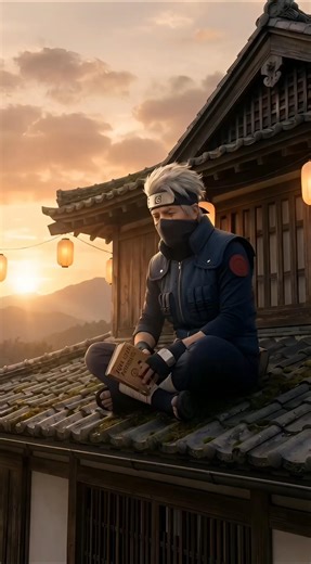 Какаши читает книгу на закате Kakashi Reading on Sunset #naruto #kakashi #animeai #narutoshippuden