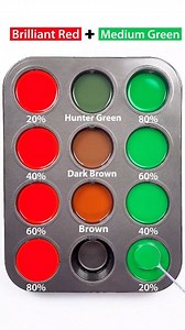 Brilliant Red Vs Medium Green Satisfying Color Mixing #colormixing #satisfying #asmr #mixingcolors | Painting Academy