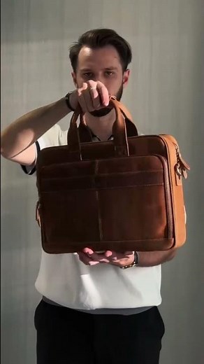 Luxorro Leather Briefcase 💼 Handcrafted Laptop Bag for Men