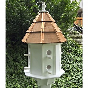 Birdhouse Cedar Roof Amish Handmade Large With 2-8 Nesting Compartments Weather Resistant Birdhouses, Predator Guards, Poly, Bird Lovers - Etsy