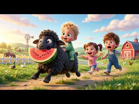 Baa Baa Black Sheep 🐑 | Funny Sheep Run 🍉 Kids Nursery Rhymes & Songs