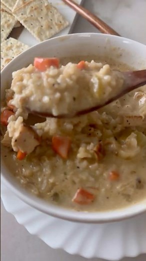 Creamy Chicken n’ Rice soup is PERFECT for any day!