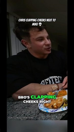 CHRIS WAS CLAPPING CHEEKS NEXT TO MIKE #trentwins