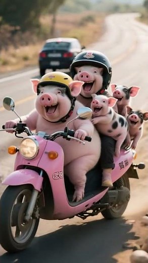 Cute AI Pig Moments | Adorable Pig Animation #funnyanimals #shorts #pigs