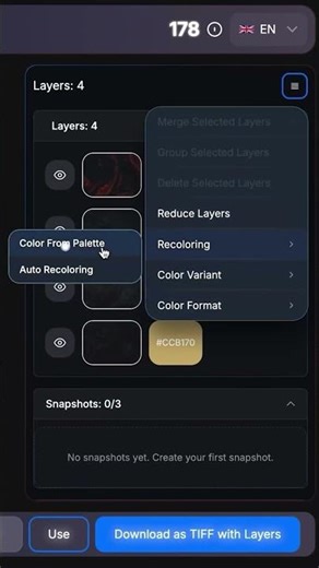 Change colors of designs and patterns in seconds!