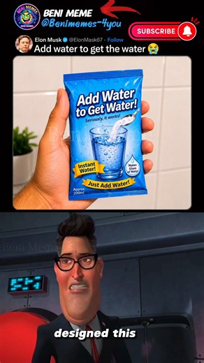 Elon Musk's Funniest Post Ever? 💧😂 Add Water to Get Water! #shorts
