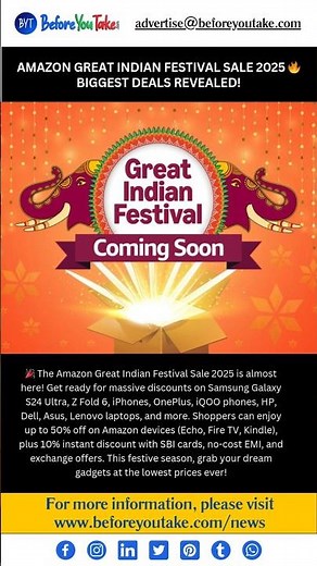 Amazon Great Indian Festival Sale 2025: Huge Discounts on Samsung Phones, Laptops & Gadgets Revealed