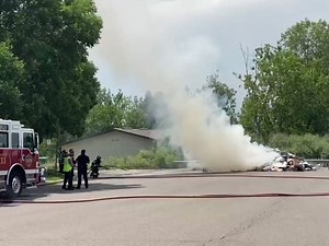 Truck Dumps Burning Garbage Outside South Metro Fire Station