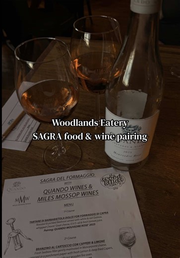 Did you know that Woodlands Eatery hosts a SAGRA food and wine pairing night twice a month?🙂‍↕️🇮🇹 Let me explain!🍷🍽️ SAGRA explores local Italian harvests, like a certain cheese or vegetable. Then, the Woodlands Eatery team build an exclusive menu focusing on the chosen ingredient and delightfully pairing it wines from a local wine farm. This month, we were joined by Quando & Miles Mossop Wines 🍷🍝 Details: 💰R495 pp for a 4-5 course meal and wine pairing 🍽️ Each month has a new exclusive