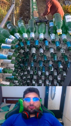 realiza construcciones con botellas de vidrio #obras #diseños #construccion #viralpost | Los Caballeros reaccion