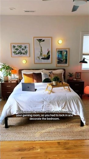 Boy/Girl Cozy, Mid-Century Bedroom 🏡 #homedecor #cozyhome #midcenturymodern #dopaminedecor