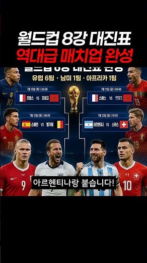 월드컵 8강 대진표 역대급 매치업 완성