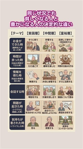 同じ状況でも貧しくなる人と豊かになる人の決定的な違い #老後の暮らし #お金の考え方 #豊かな人生 #貧しくならない習慣