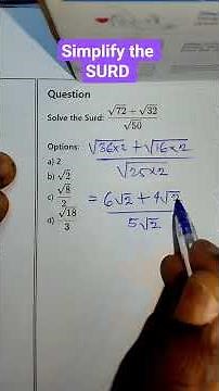 Simplify the SURD task #highschoolmath #mathproblem #basicproblems #mathshorts