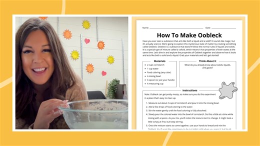 How To Make Oobleck (Free Printable Worksheet)