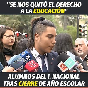 960K views · 10K reactions | ⭕ Después de enterarse del cierre de su año escolar, los estudiantes del Instituto Nacional hicieron un llamado a manifestarse debido a que “estudiar es un derecho y la clase política nos lo quitó”. | 24horas.cl | Facebook