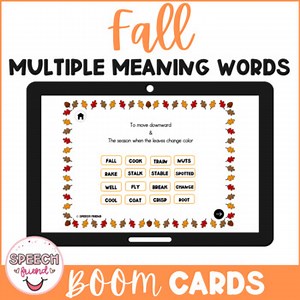 Fall Multiple Meaning Words Boom Cards