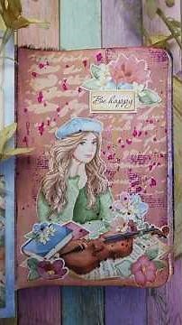 Be Happy 🩷 #artjournal #mixmedia #stamperia