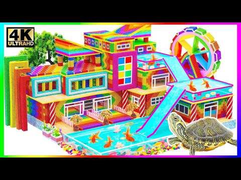 ASMR x 1.5 - Building Water Slide Park into Underground Swimming Pool House