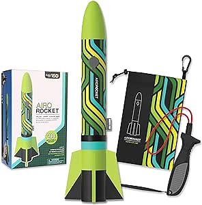 Mighty Fun! - Airo Rocket™ Hand Launched Inflatable Rocket Kit - Includes Giant 20 Inch Inflatable Ripstop Nylon Rocket, Hand Launcher and Storage Bag - Soars 150 Feet - Ages 6+