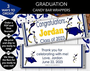 Personalized Graduation Candy Bar Wrappers for Hershey's 1.55 Oz Bar (digital or Printed) - Etsy