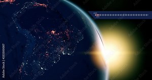 South American Amazon Forest Fires including 2019. Monthly data from March 2000 to February 2020. 3D animation rendering info graphics data analysis. Elements of this image furnished by NASA.