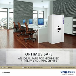 Elevate your business security with the Optimus Safe - A BIS certified High-Security safe. These safes are designed to meet the unique security requirements of high-risk businesses such as high-end retail stores, jewellers, banks, and offices, providing unparalleled protection for your valuable assets. Optimus Safe comes in 4 Sizes starting from 116 to 345 litres with an option of a combination or Key Lock. To know more, Call us today! 1800 209 3040 Email - customercare.india@gunnebo.com visit: 