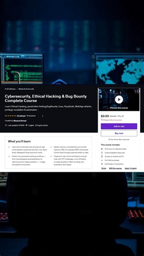 Cyber security- Ethical Hacking & Bug Bounty Complete Course #hacking #cybersecurity #bugbounty