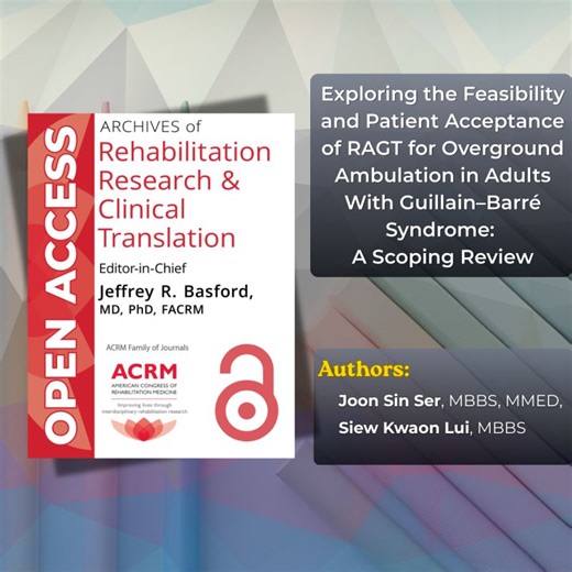Robot-Assisted Gait Training for Guillain-Barré Syndrome | ACRM | American Congress of Rehabilitation Medicine posted on the topic | LinkedIn